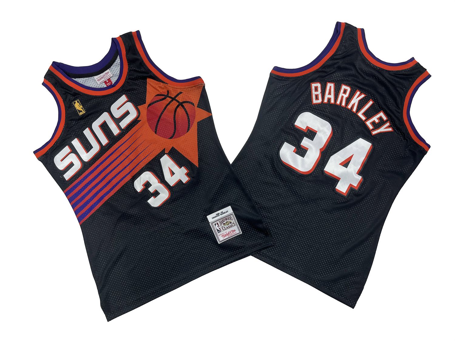 Men Phoenix Suns 34 Barkley Black Throwback NBA Jersey